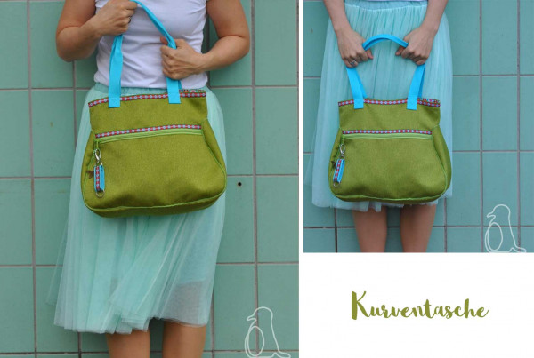 Schnittmuster Henkeltasche mit edler Paspel in kurvigem Design