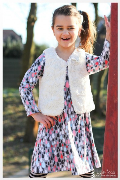Jerseykleid Mädchen mit langen Ärmeln - Schnittmuster Kiara mit Nähanleitung