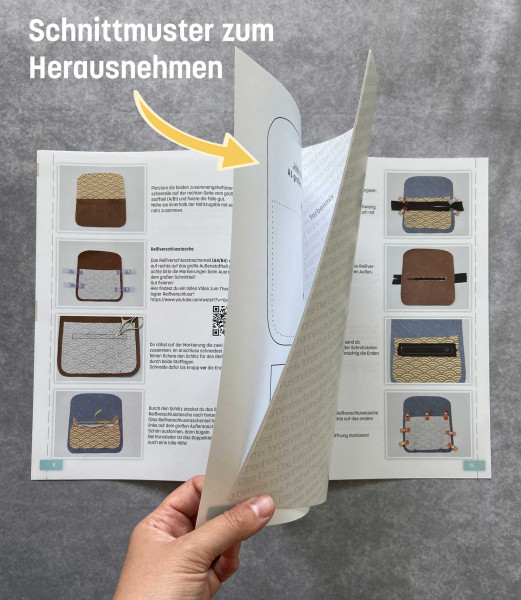 Gedrucktes Schnittmuster Geldbörse Else mit Fotoanleitung