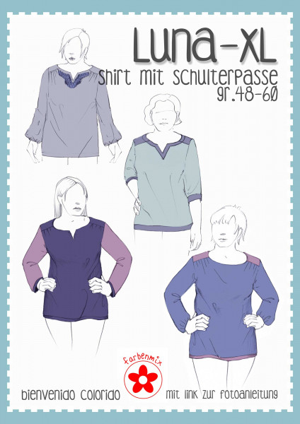 Schnittmuster Plus-Size Damenshirt "Luna XL" von Bienvenido Colorido