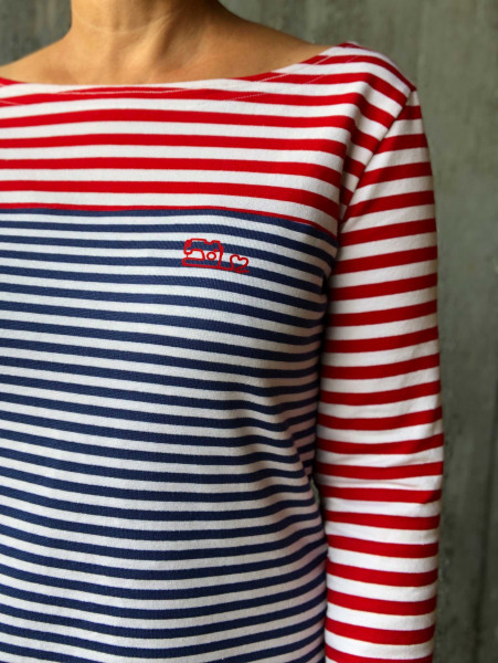 Schnittmuster Damen-Langarmshirt im Breton-Stil von Pedilu Gr. 32-46