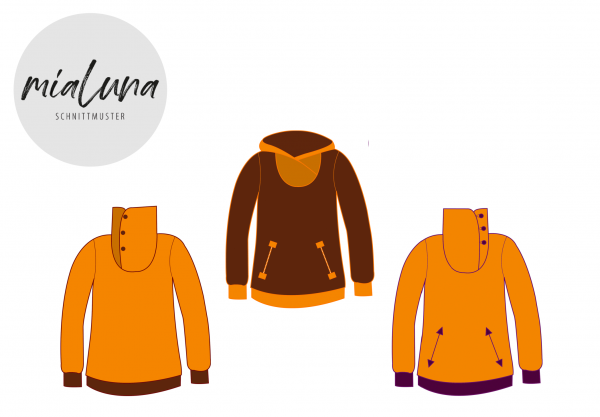 Lady Serena, Damen-Hoodie, Schnittmuster