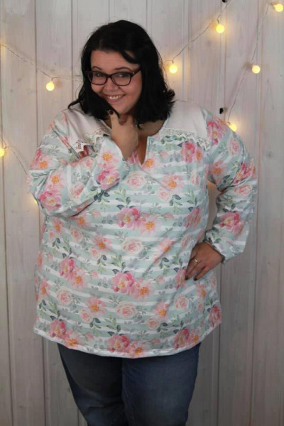 Floral gemustertes Plus-Size Langarmshirt "Luna XL"