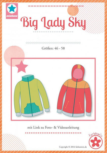 Big Lady Sky, Sweatjacke, Schnittmuster
