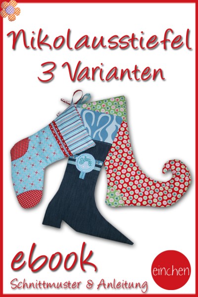 Nähanleitung Nikolausstiefel von Einchen Doppelnaht