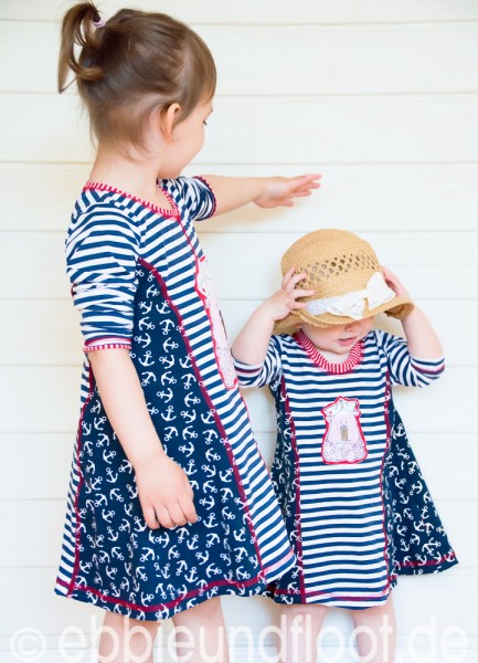 Jerseykleid nähen für Kinder - Schnittmuster Kiara von farbenmix