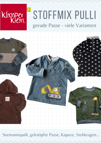 Stoffmixpulli mit gerader Passe, Ebook