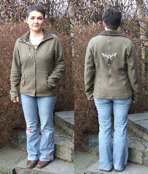 PELLWORM, Damen Fleecejacke, Schnittmuster