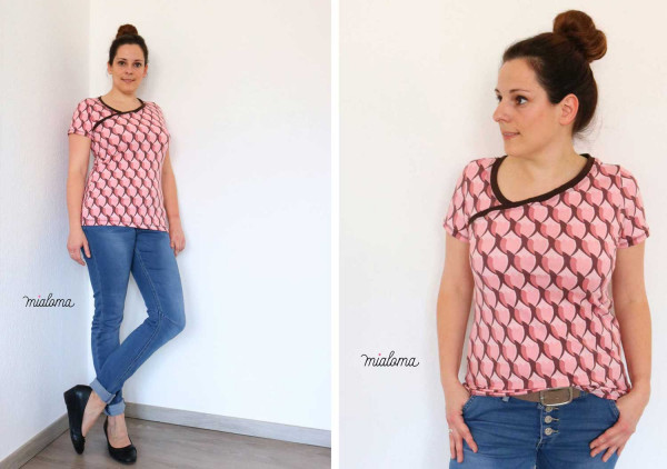 Kurzarmshirt "Lady Zeena" von miaLuna in Wickeloptik