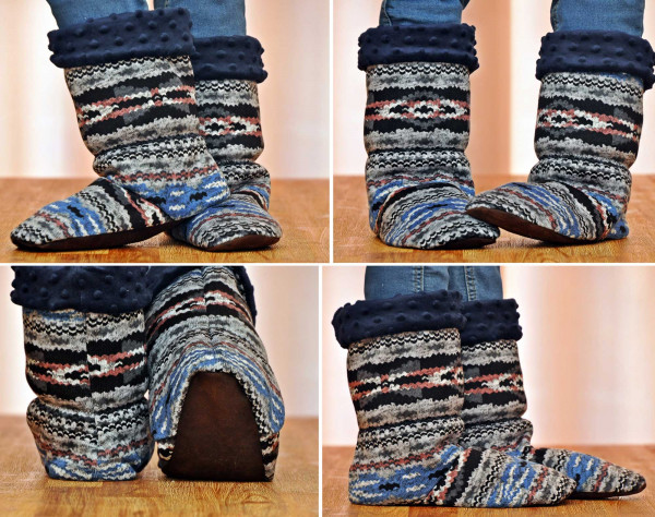 Kuschelbooties Hüttenschuhe, Schnittmuster mit Nähanleitung