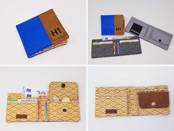 Nähanleitung Geldbörse Heinz für Kunstleder und Baumwollstoff