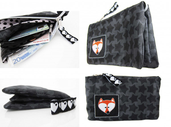 PDF-Schnittmuster Geldbörse mit Fächern und Reißverschluss