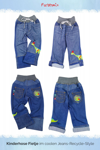 Schnittmuster für Kinderhose "Fietje" aus alten Jeanshosen im bequemen Boyfriend-Cut