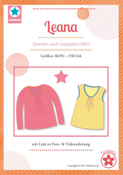 Papierschnittmuster Sommershirt Leana von miaLuna