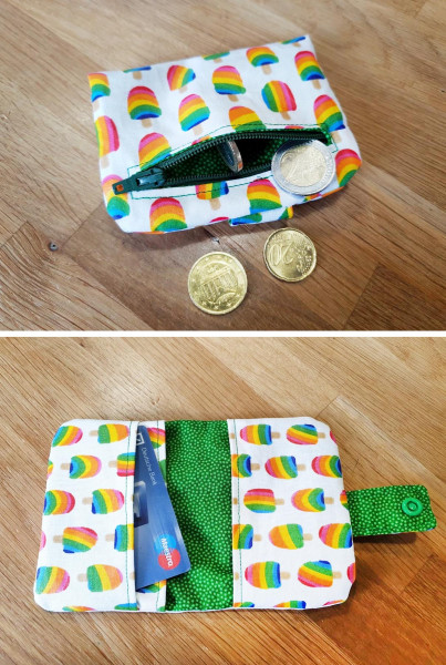 Kleine Geldbörse mit Fächern nähen