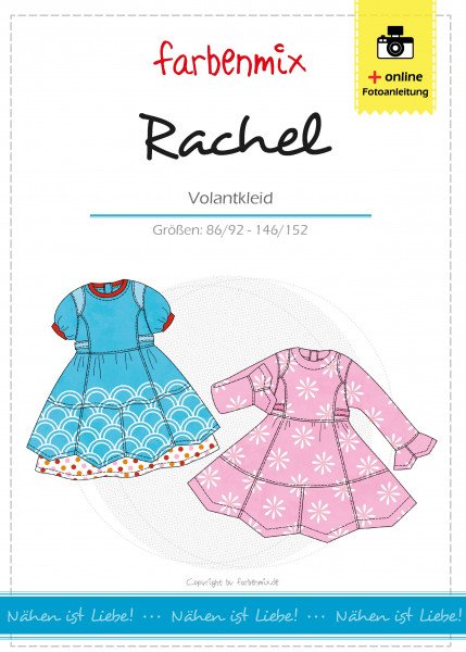 Papierschnittmuster Volantkleid Festkleid Rachel von farbenmix