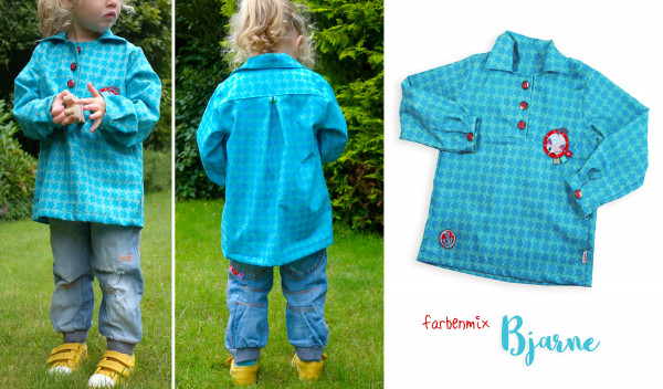 Kinderhemd aus Webware nähen – Schnittmuster Bjarne Farbenmix