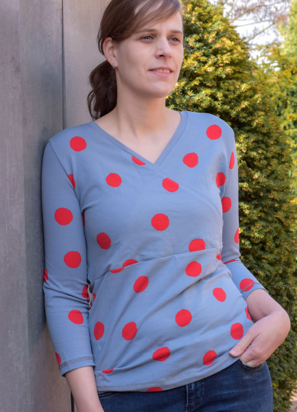 Damenshirt mit Wickeloberteil nähen