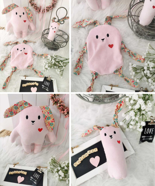 HerzHasi Stofftier Schmusetuch und Greifling Schnittmuster inkl. Stcikdatei