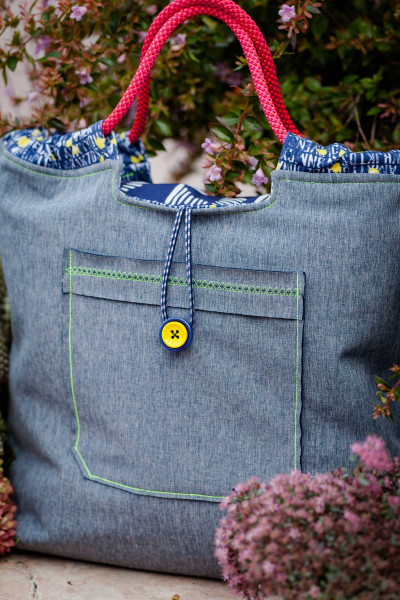 Schnittmuster Einkaufsbeutel "FlexiBag" mit Aufsatztasche