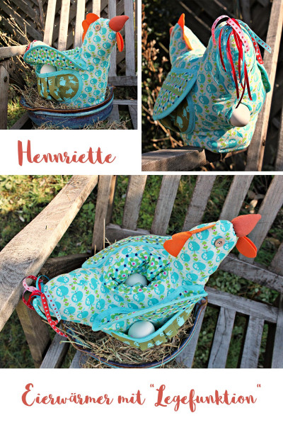 Eierwärmer nähen - Stoffhuhn "Hennriette" mit Funktion zum Eier legen