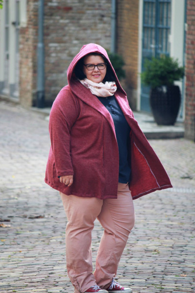 Plus-Size Schnitt Kapuzenjacke