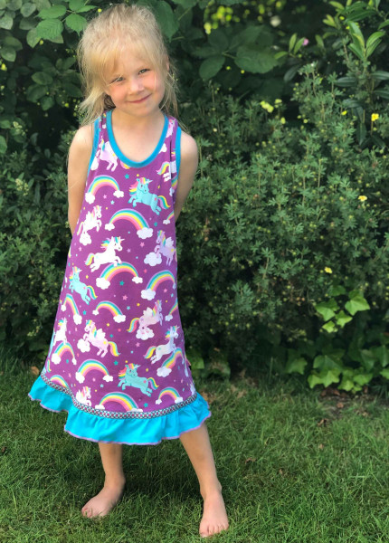 Einfach zu nähendes Jerseykleid "Whitney" von Farbenmix mit Volantsaum