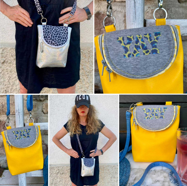 PDF Schnittmuster Umhängetasche Crossbodybag Lise von Puschenhexe