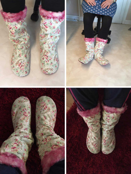 Kuschelbooties Hüttenschuhe, Schnittmuster mit Nähanleitung