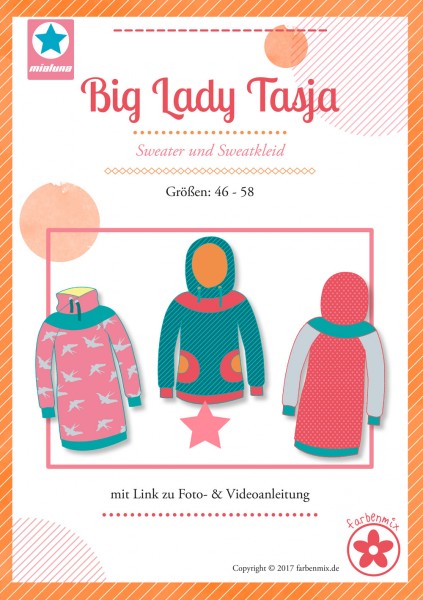 Hoodie Schnitt Big Lady Tasja in Plus Size Größen