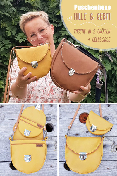 Nähanleitung Handtasche "Hille" und Geldbörse "Gerti", PDF-Schnittmuster zum Downloaden