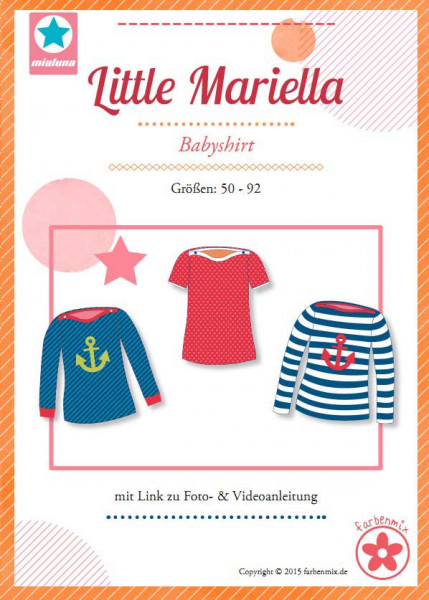Fertigschnitt A0 Papierbogen Babyshirt "Little Mariella" von Mialuna