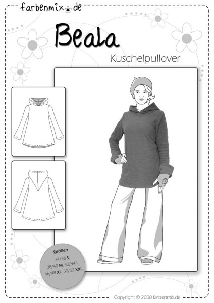Schnittmuster Damenpullover mit Kapuze