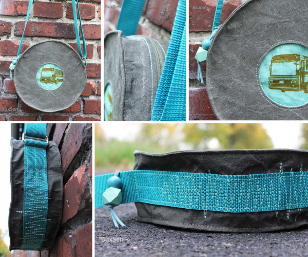 Schnittmuster runde Damen Umhängetasche "RundTasche" aus Canvas - mit Fotoanleitung zum Downloaden