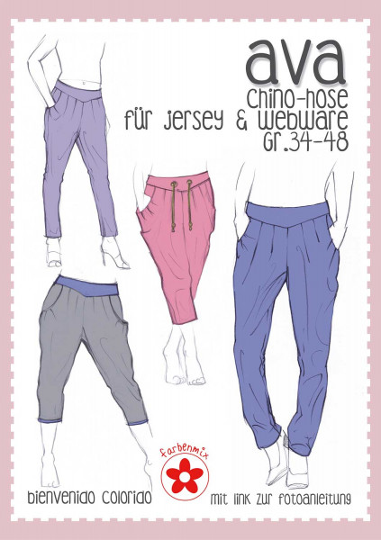 Schnittmuster Chinohose Damen Webware und Jersey Schnittmuster Chinohose Damen Webware und Jersey