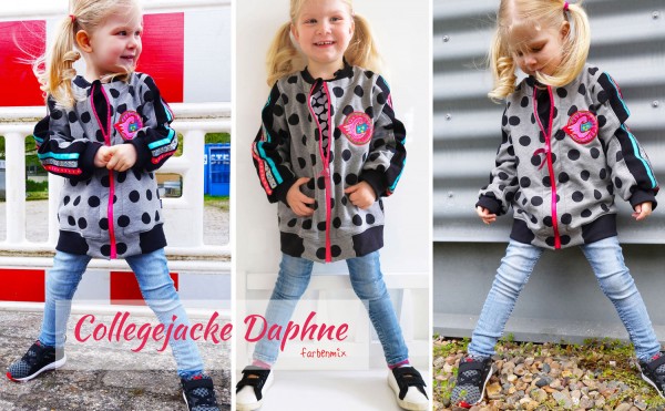 Kinder Sweatjacke im Collegestil nähen