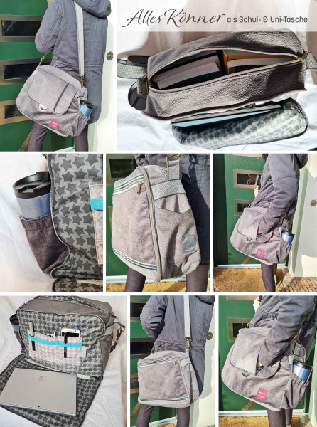 AllesKönner von farbenmix als Schultasche oder Unitasche mit vielen praktischen Fächern