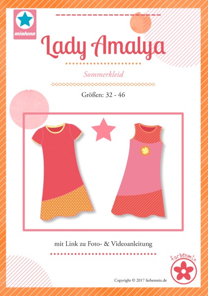 Papierschnittmuster "Lady Amalya" Sommerkleid aus Jersey für Damen