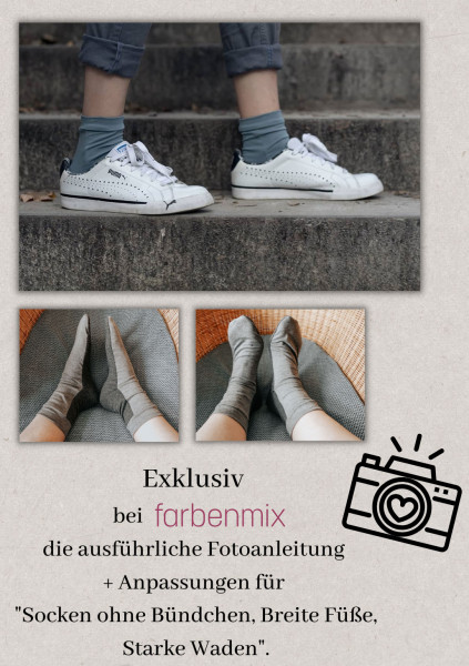 Fotoanleitung Socken nähen pedilu LaPata Socks