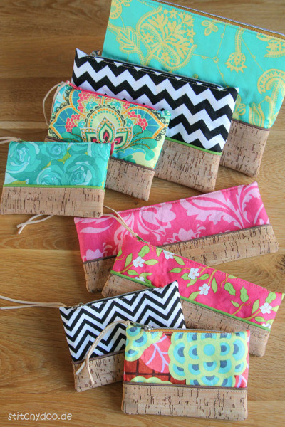 TaschenVielfalt - Mini-Taschen, Stiftetasche, Kosmetiktasche in 10 Größen und 2 Varianten