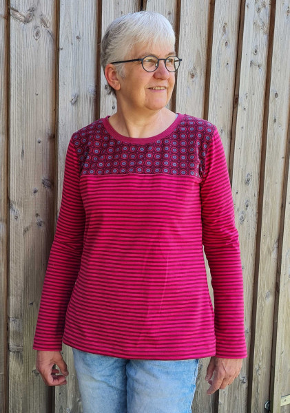 Schnittmuster Damen-Langarmshirt im Breton-Stil von Pedilu Gr. 32-46