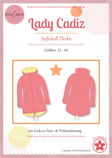 Papierschnittmuster Damen-Parka "Lady Cadiz" mit Kapuze - mialuna