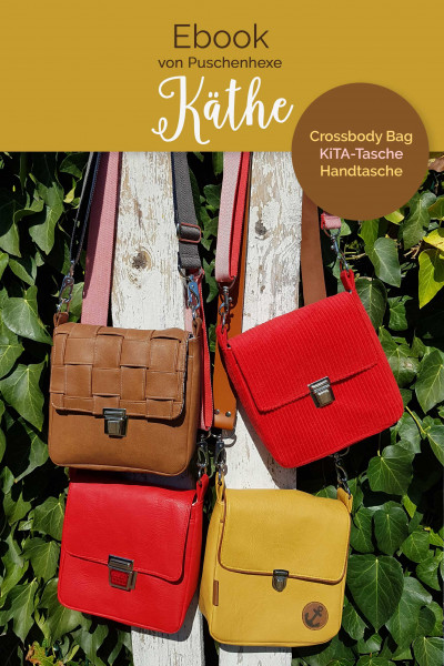 Schnittmuster Tasche Käthe, Crossbody-Bag, Kita-Tasche, Kleine Umhängetasche, mit Nähanleitung zum Downloaden