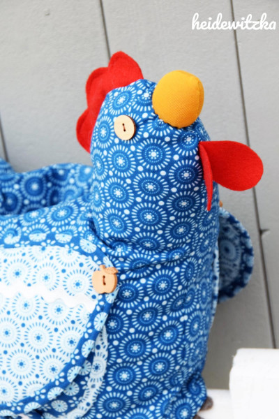 Stoffhuhn nähen - Schnittmuster Henne Hennriette