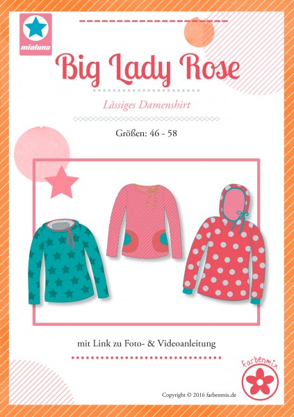 Big Lady Rose Übergrößen Damenshirt Schnittmuster miaLuna