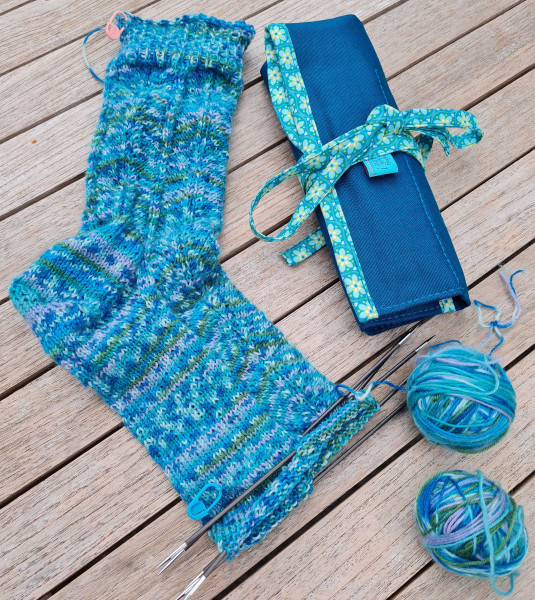 Stricknadelmäppchen eingefasst farbenmix selber nähen