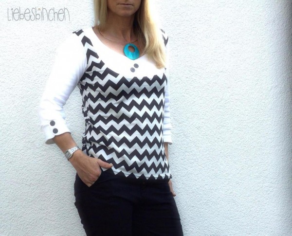 Lady Carolyn, Damenshirt mit Einsatz, Schnittmuster