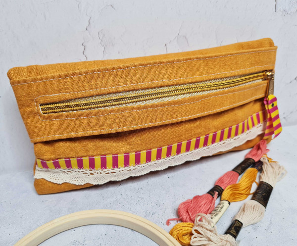 Leinentäschchen mit Reißverschluss