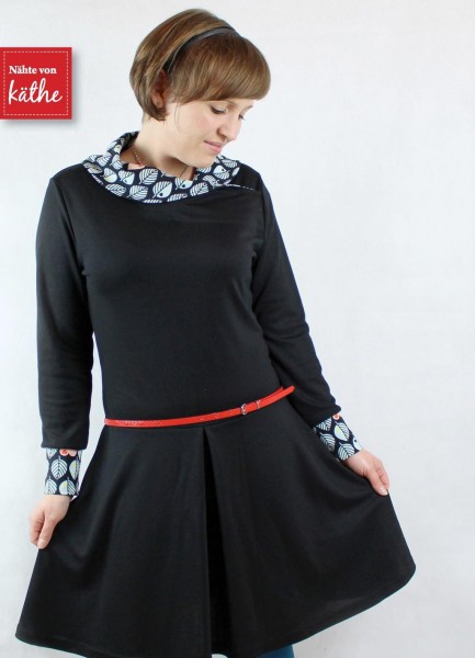 Schnittmuster Damenkleid "Mara" mit Kragen und Bündchen Gr. 34 bis 48