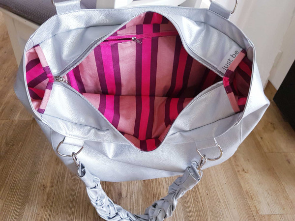 XL-Shoppingbag "Maditje" aus Kunstleder mit Flechthenkeln